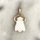 Hand Carved Mother of Pearl Bee Charm in Gold with Citrine