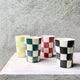 Blue Checker Ceramic Cup