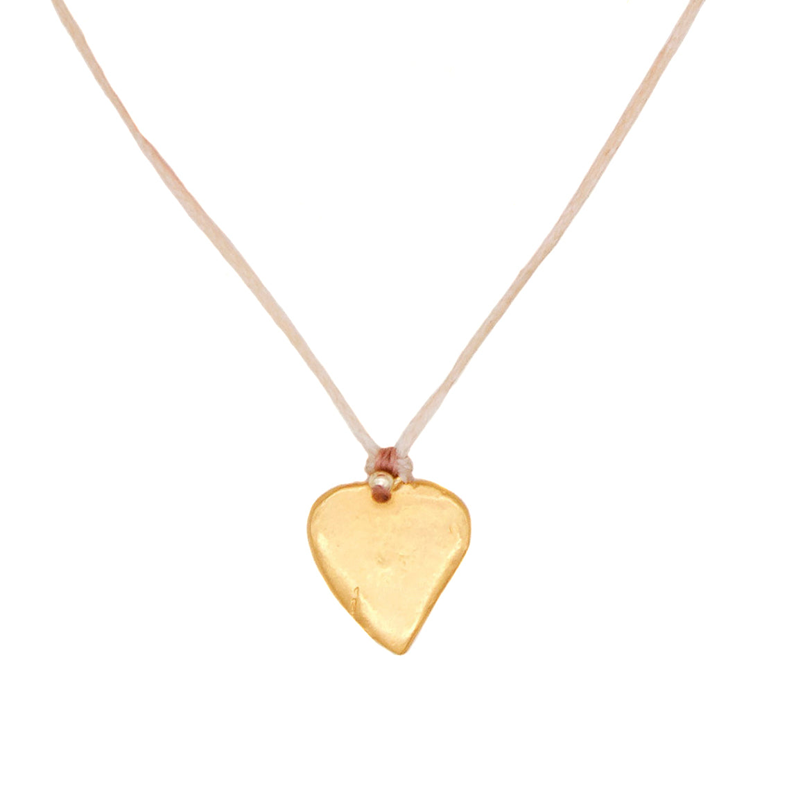 Large Golden Heart Milagro Necklace