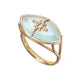 PARADISO PERDUTO Gold Ring, Blue Chalcedony & Diamonds