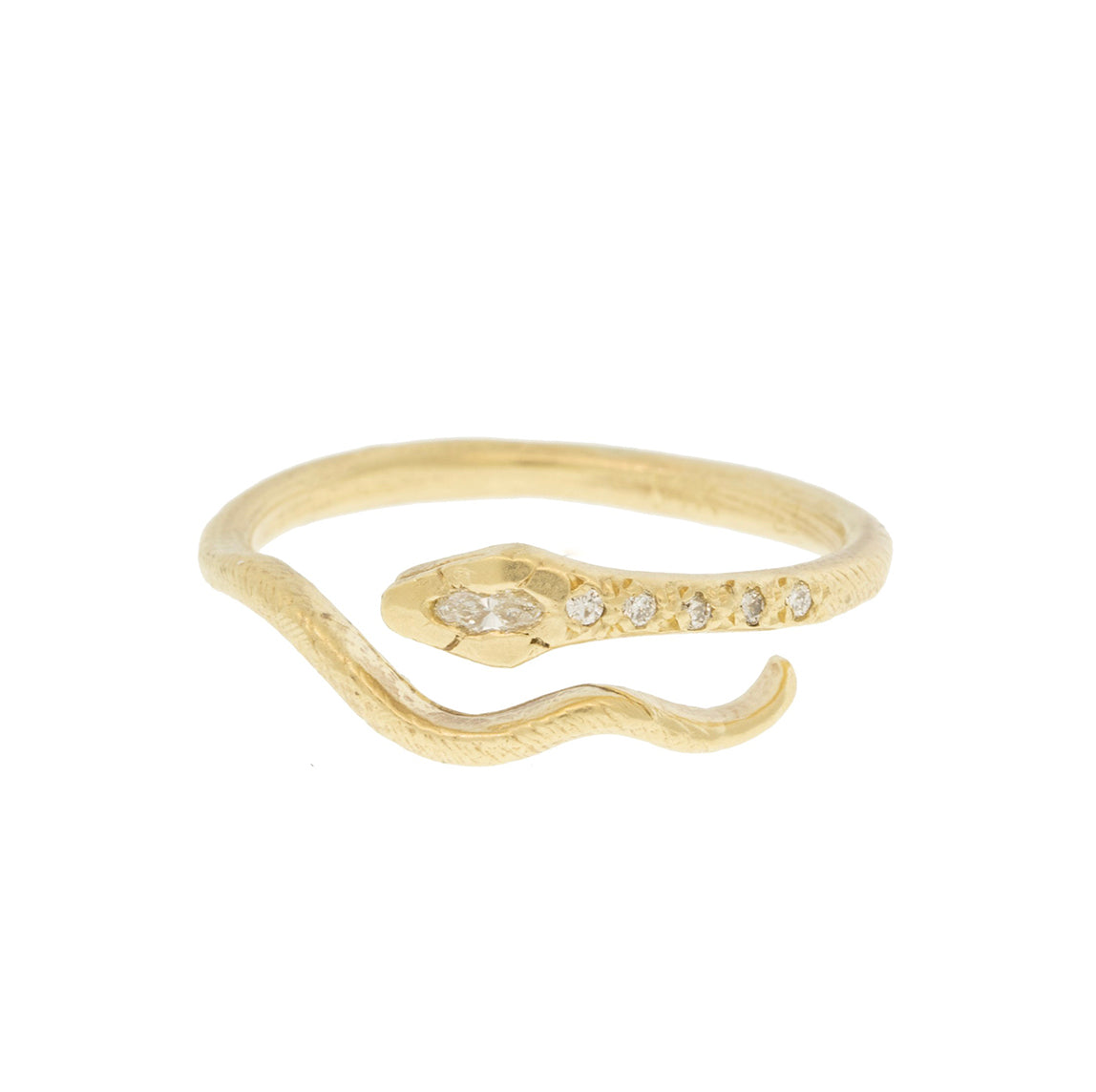 Snake with Marquise Diamond and Pavé Ring