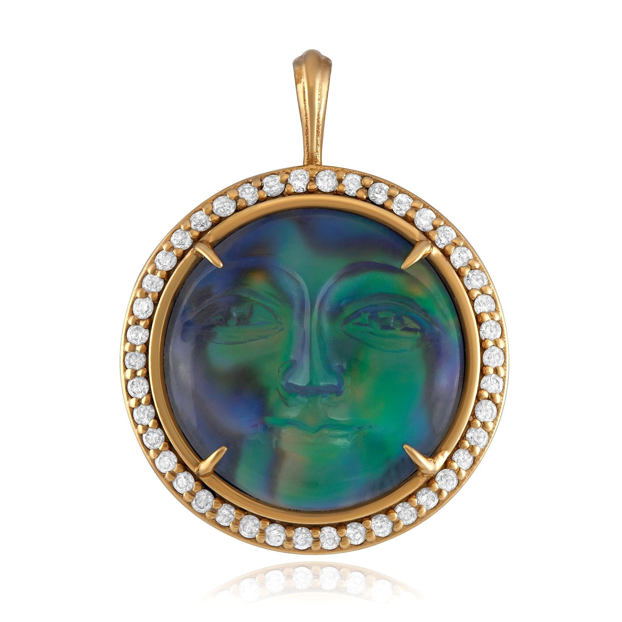 Luminescent Moon with Diamond Halo