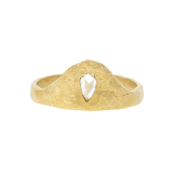 Pear Diamond Crown Ring