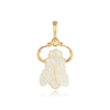 Hand Carved Mother of Pearl Bee Charm in Gold with Citrine