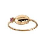 PETIT BEETLE – Solid Gold Ring, Hot Pink Sapphire
