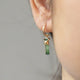 Green Pencil & Marquise Tourmalines Single Earring