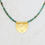 Antique Turquoise with Halfmoon Talisman Necklace