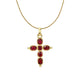 "Kingdom of Heaven" Gold and Ruby Cross