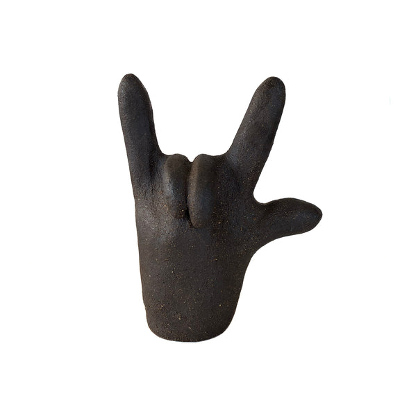 Ceramic I Love You Hand Sign Black