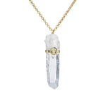006 Lumerian Seed Crystal and Diamond Necklace