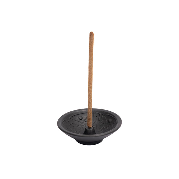 Incense Holder Black Matte Handmade in Chulucanas, Peru