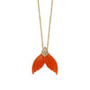 MERMAID – Solid Gold Necklace, Carnelian & Diamond