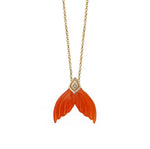 MERMAID – Solid Gold Necklace, Carnelian & Diamond