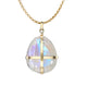 14k Rainbow Moonstone Egg Necklace