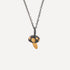 Oxidised Silver Golden Mushroom Pendant Necklace