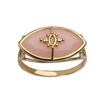 PARADISO PERDUTO – Gold Ring, Pink Opal & Diamonds