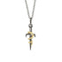 14k and Antiqued Silver Resilience Dagger Pendant
