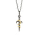 14k and Antiqued Silver Resilience Dagger Pendant