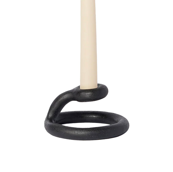 Single Candlestick Holder - Black