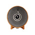 Snake Spiral Plate featuring intricate black and white design, inspired by huichol yarn bowl craftsmanship.