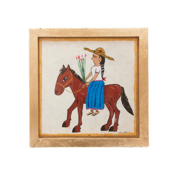 Woman on Horse Painting