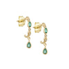 Emerald and Diamonds Hoop Earrings