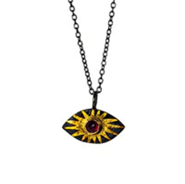 Ruby Evil Eye Necklace