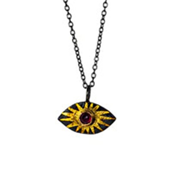 Ruby Evil Eye Necklace