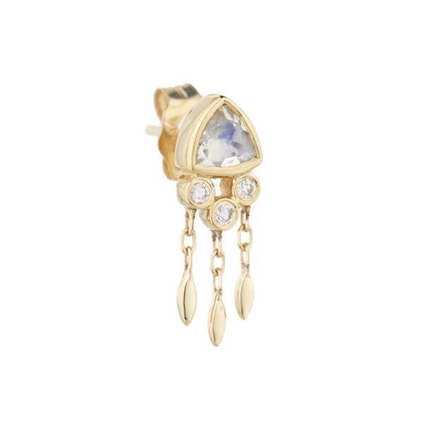 Moonstone & Diamonds Single Earring