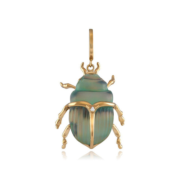 Luminescent Scarab Beetle Charm
