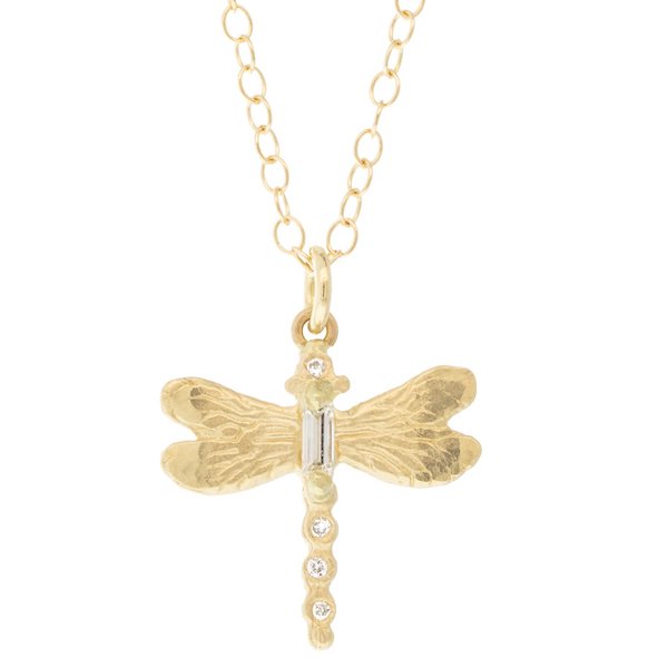 Diamond Dragonfly Necklace