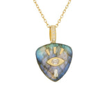 Labradorite Diamond Eye and Diamonds Chain Necklace