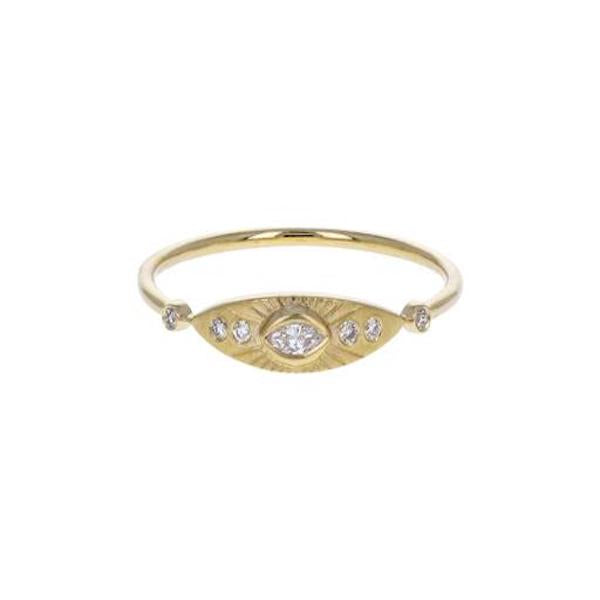 Small Sun Eye Diamond Ring