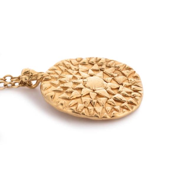 Galactic Medallion Round Necklace - Gold Plated Eco Silver
