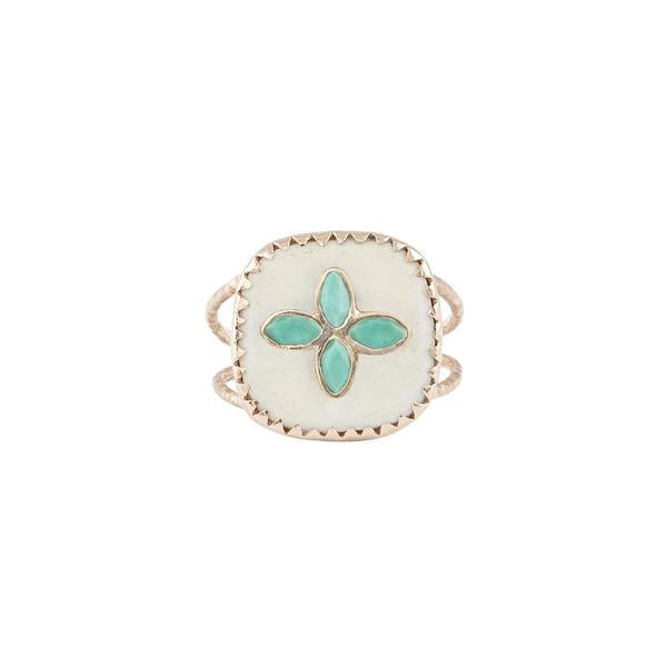 Bowie Nº 2 Ring White Turquoise